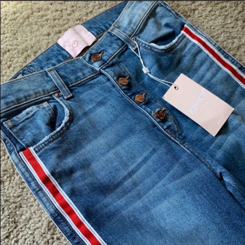 NWT REVICE Ruby Tuesday Racer Stripe Jeans. - Picture 8 of 15